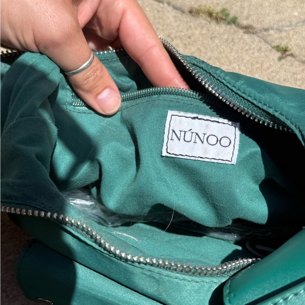 Núnoo Sally Recycled Nylon Green Hobo Shoulder Bag - Picture 4 of 5